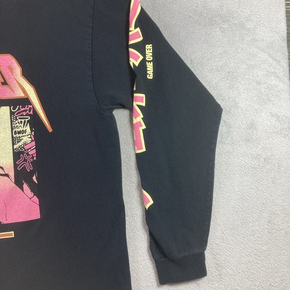 Pacsun Game Over Shirt Adult Large Black Anime Graphic Tee Long Sleeve - Picture 5 of 12